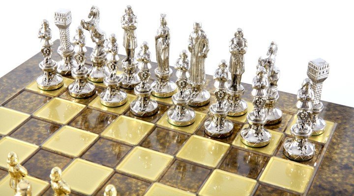 Ekskluzywne, duże szachy metalowe - Renesans - S9BRO