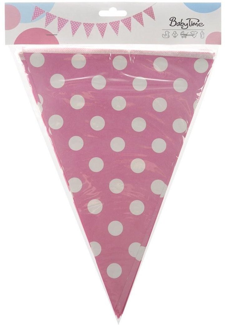 Girlanda kropki różowa