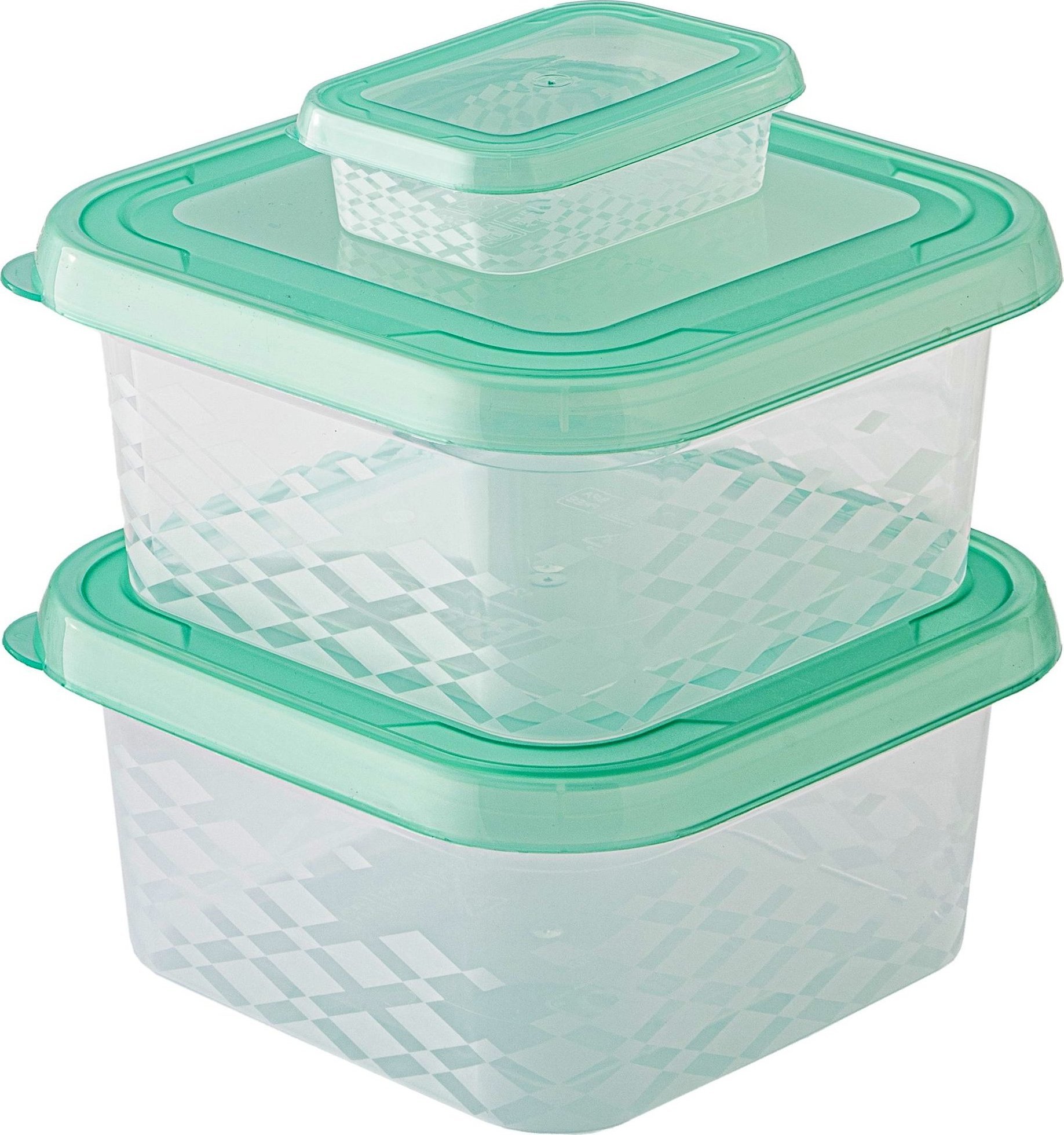 Branq BRANQ - 3x Pojemnik na żywność - plastikowy - ORI SQUARE