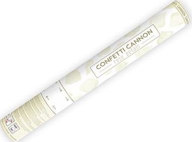 Party Deco Tuba strzelająca konfetti, płatki róż, kremowe, 40 cm uniwersalny