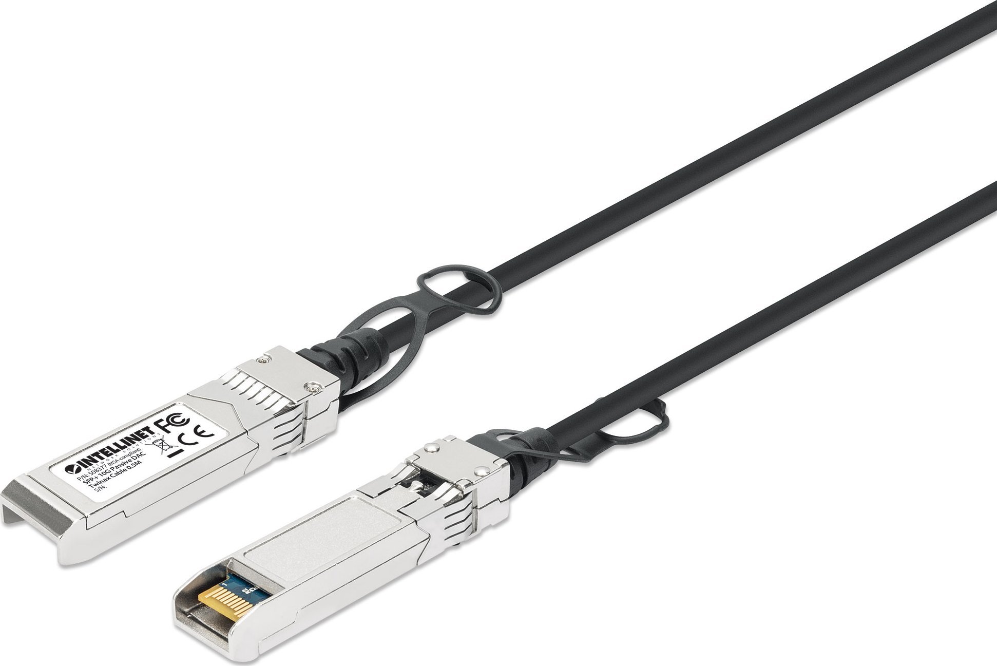 Intellinet Network Solutions INTELLINET SFP+ 10G Passives DAC Twinax-Kabel SFP+ auf SFP+ 0,5 m MSA-konform Direct Attach Copper AWG 30 schwarz