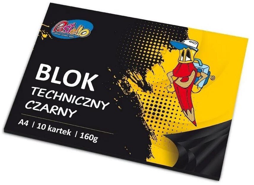 Blok techniczny A4 160g 10 kartek czarny