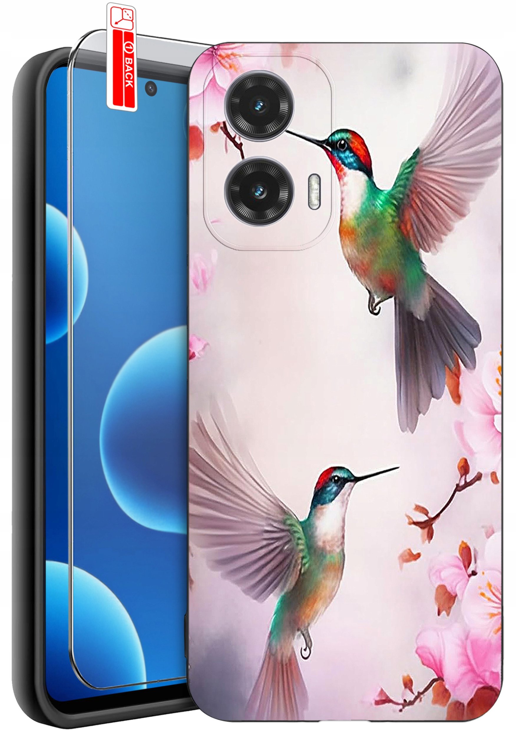 ETUI do Motorola Moto G45 5G | WZORY | SILIKONOWE MATT CASE + SZKŁO 9H