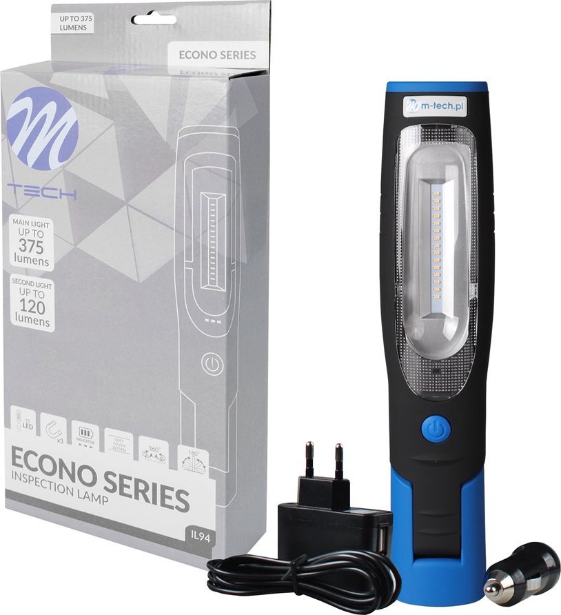 M-Tech Lampa warsztatowa led akumulatorowa z magnesem i hakiem IL94 M-tech
