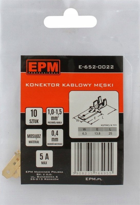 EPM KOÅCÃWKA WSUWANA 1-1.5MM 0 10 SZTUK