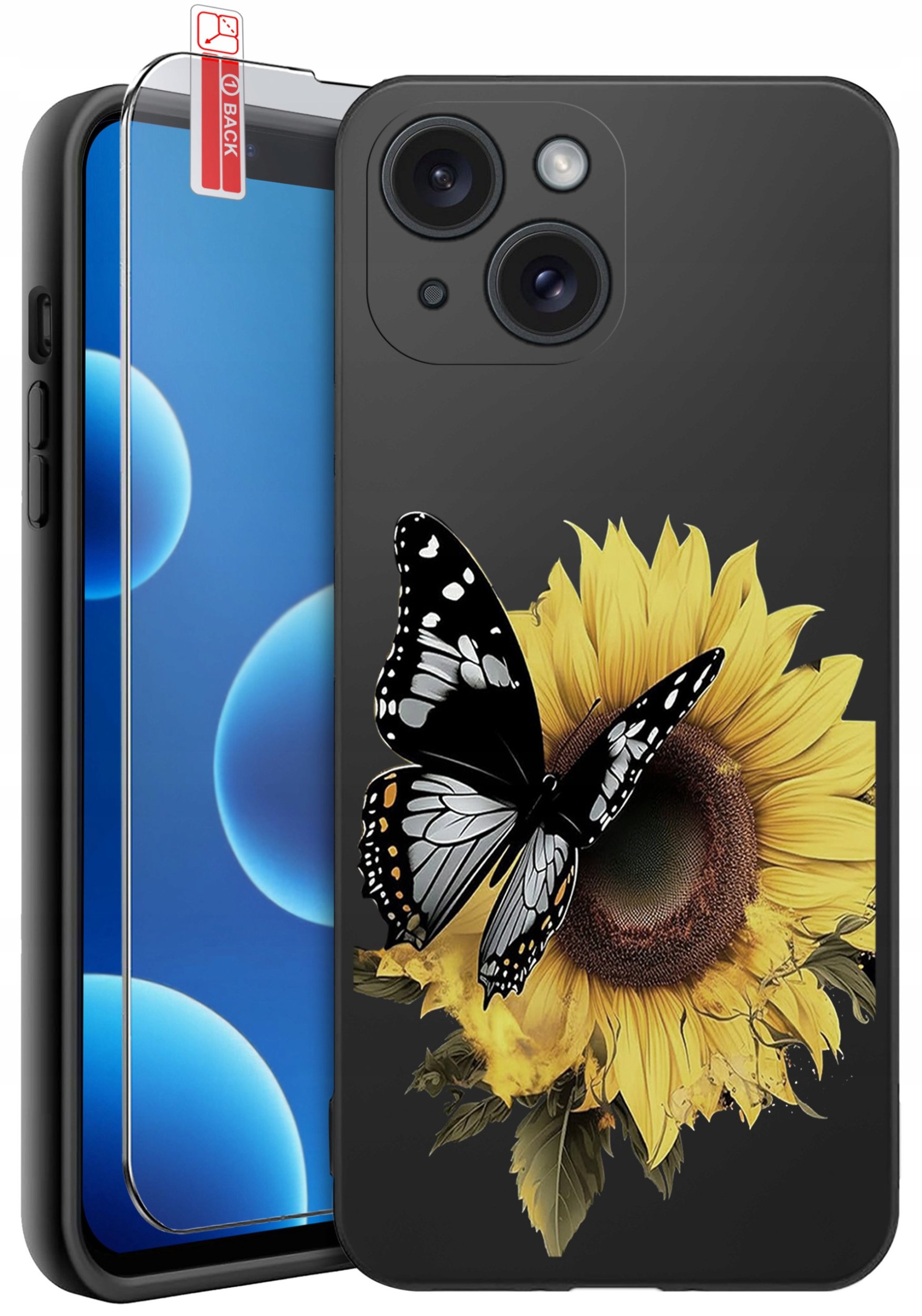 ETUI do iPhone 13 | 14 | WZORY | SILIKONOWE MATT CASE + SZKŁO 9H