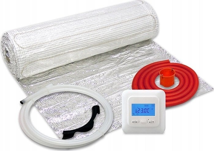 Zestaw mata grzejna jednostronnie zasilana WT 2010 AL, 150 W/m2, 6,0 m2, regulator TVT 04 EDOgrzewanie podłogowe