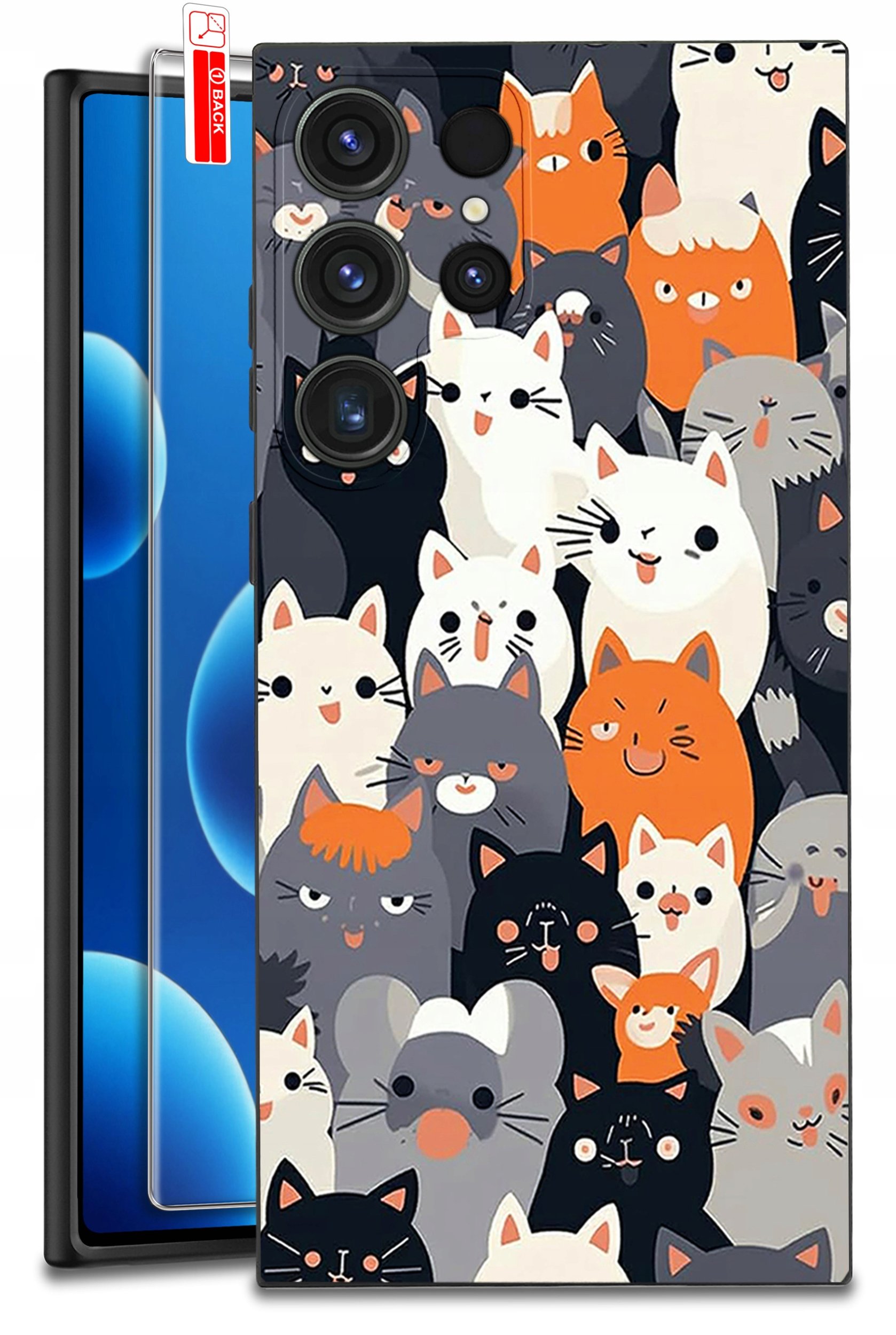 ETUI do Samsung Galaxy S25 Ultra WZORY | SILIKONOWE MATT CASE + SZKŁO 9H