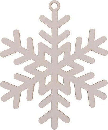 Bombka drewniana Płatek śniegu 3szt biała