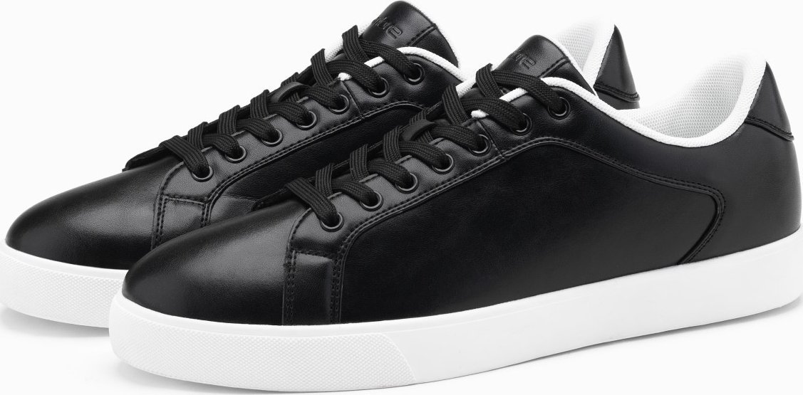 Ombre Klasyczne męskie buty sneakersy z wysoką podeszwą czarne V1 OM-FOCS-0165 40