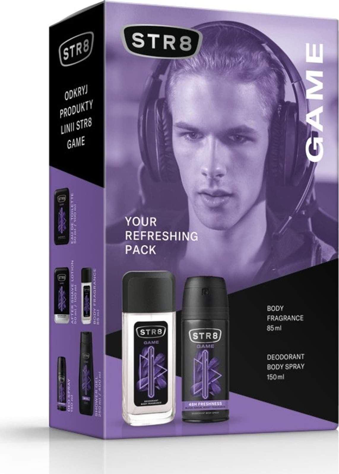 Sarantis STR 8 Zestaw prezentowy Game (Dezodorant naturalny spray 85ml+Deo spray 150ml)