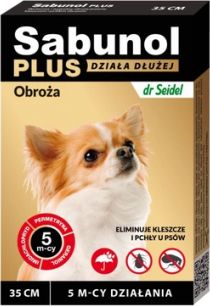 SABUNOL Sabunol Plus Obroża dla Psa Przeciw Pchłom i Kleszczom 35 cm - Działanie do 5 miesięcy