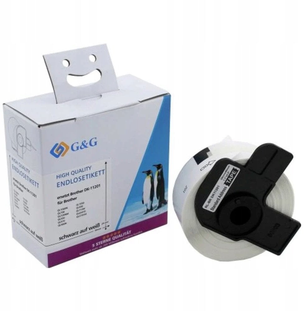 G&G Etiketten 29mm x 90mm sw-ws Komp. m. Brother DK-11201