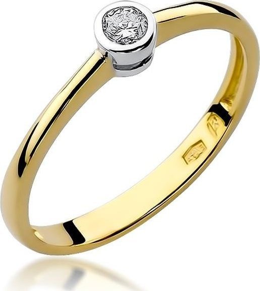 Best Diamonds złoty pierścionek z brylantem 0.10ct 15