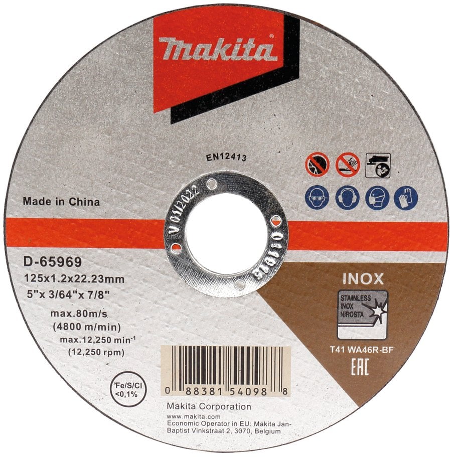 Makita Makita D-65969 cutting disk 125x1,0mm INOX