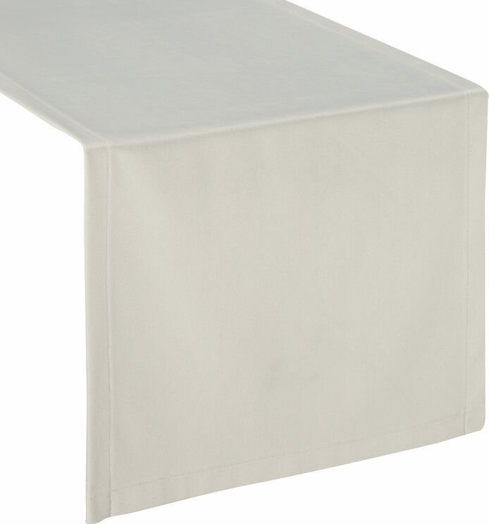 Eurofirany Obrus elegancki z welwetu z ozdobną Kantą 40X140 beżowy