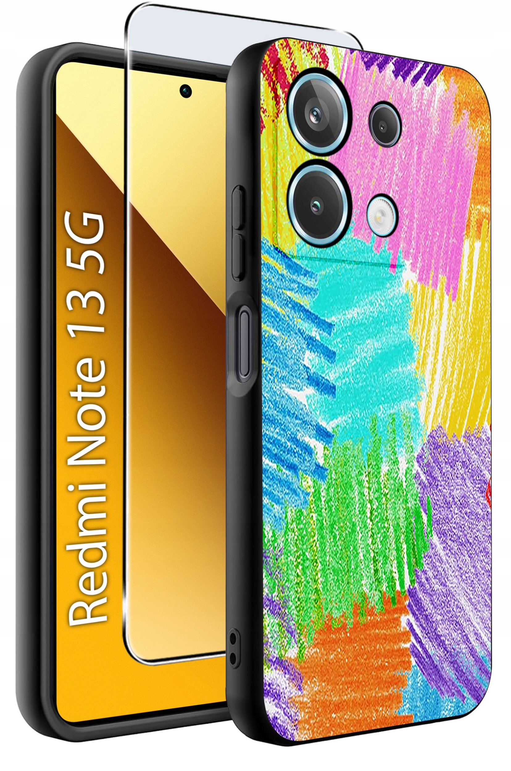 ETUI do Xiaomi Redmi Note 13 5G WZORY |SILIKONOWE MATT CASE +SZKŁO 9H