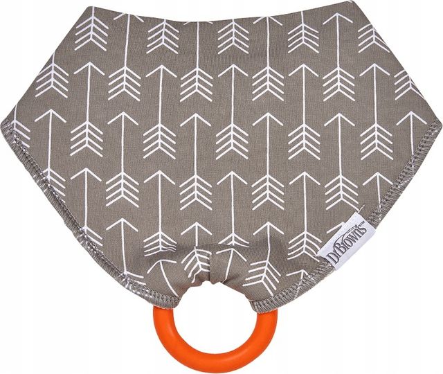 Dr Browns Śliniak z gryzakiem Strzały szary