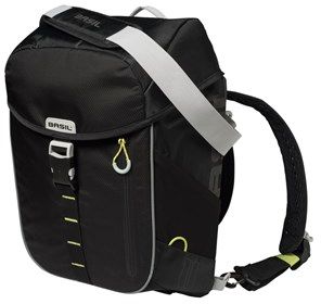 Basil Sakwa turystyczna pojedyncza / plecak BASIL MILES DAYPACK 14L, mocowanie na haki, wodoodporny poliester, czarna (NEW) - (BAS-17750)
