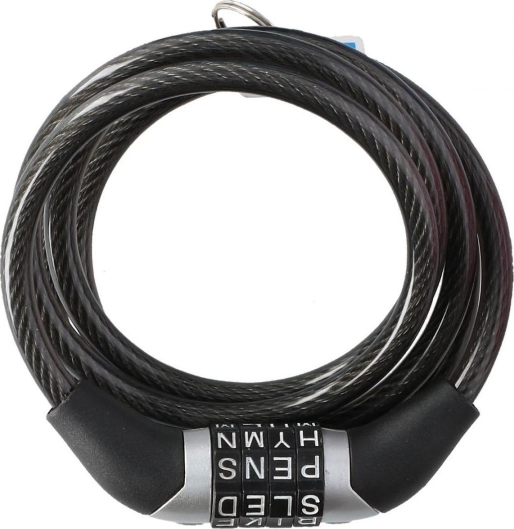 Dunlop Zapięcie rowerowe Dunlop spiralne na szyfr 0,6x120cm - czarny