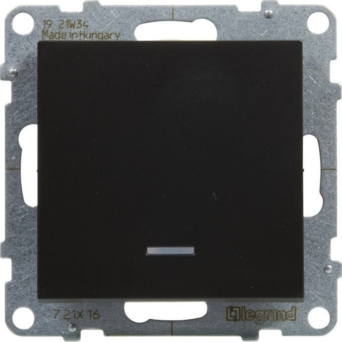 Legrand SUNO Łącznik schodowy z podświetleniem czarny 10AX 250V zaciski automatyczne 721416