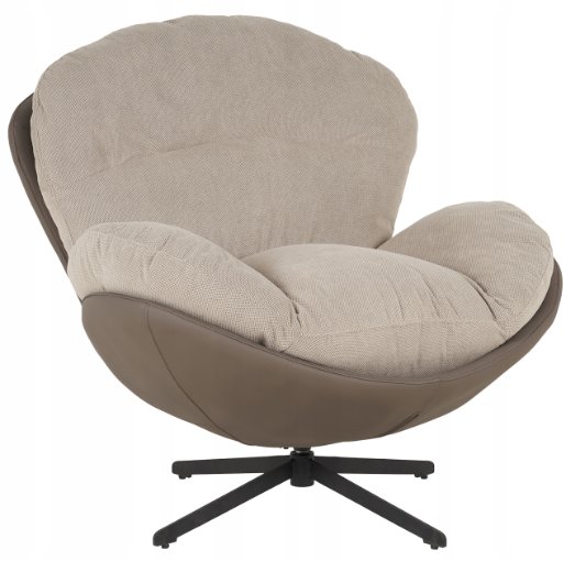 Fotel wypoczynkowy Milo taupe velvet 3D obrotowy stylowy do salonu