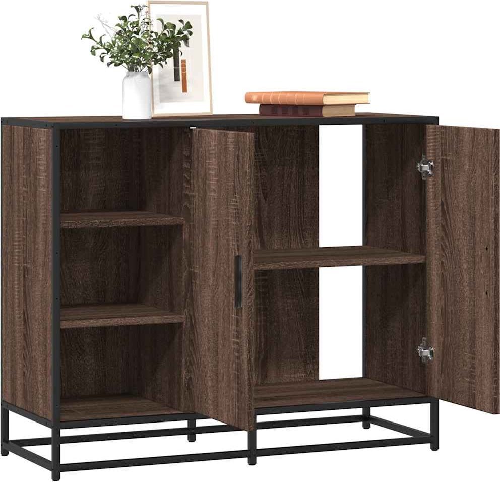 vidaXL vidaXL Szafka, brązowy dąb, 92x35x76 cm, materiał drewnopochodny