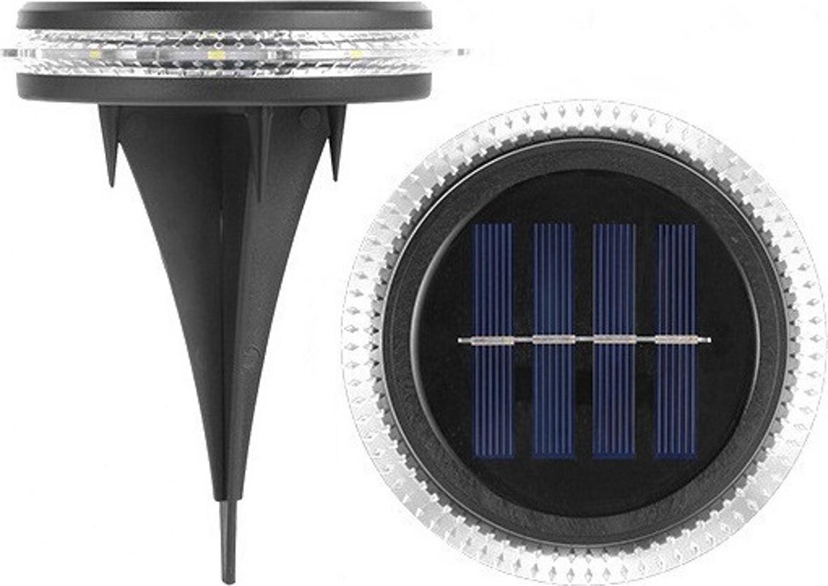 Oprawa schodowa Saska Garden LAMPY SOLARNE DYSKOWE DO WBICIA W GRUNT LUB MONTAŻU NA ŚCIANIE 2SZT