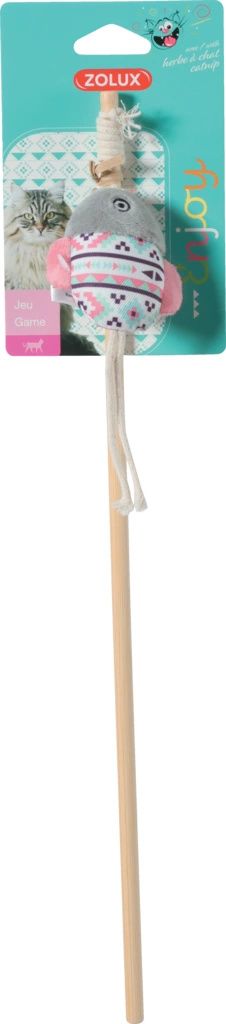 Zolux Zabawka dla kota wędka KALI ryba kol. szary
