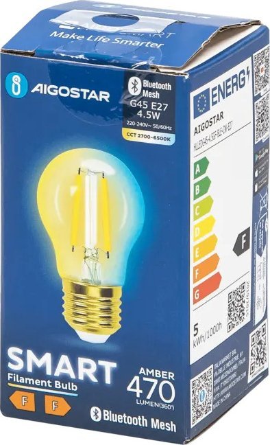 Aigostar Inteligentna żarówka Bluetooth Mesh G45 4.5W CCT e27 Inteligentna żarówka Bluetooth Mesh G45 4.5W CCT