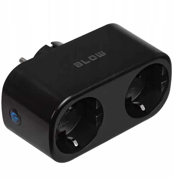 Inteligentne podwójne gniazdko rozgałęziacz 2x 230V sterowane WiFi TUYA czarne