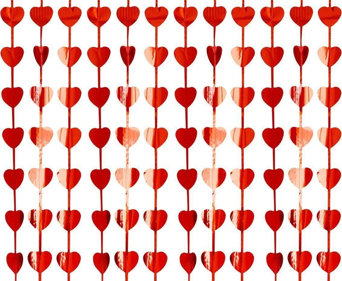 GoDan Kurtyna serca metaliczna czerwona 100x200cm