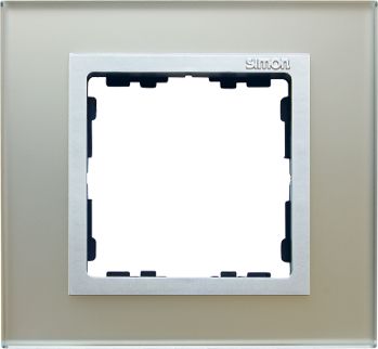 Kontakt-Simon Ramka pojedyncza Simon 82 szkło srebrny/aluminium (82917-62)