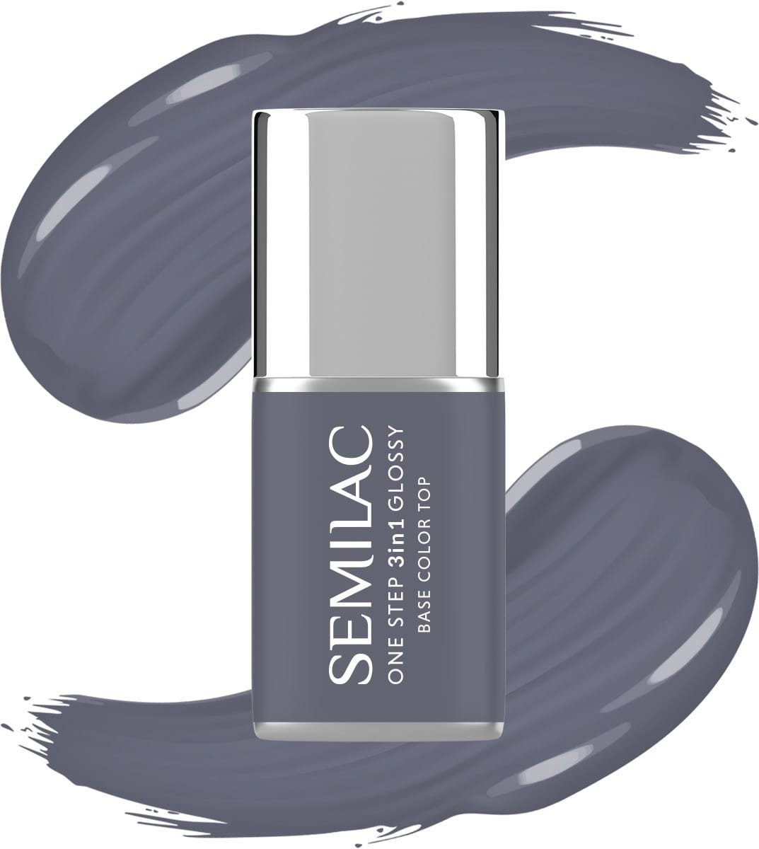 SEMILAC One Step Glossy 3in1 Lakier hybrydowy do paznokci S185 Stone Grey 7 ml