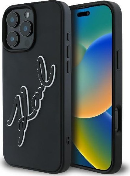 Karl Lagerfeld Karl Lagerfeld KLHCP16L3DRKSDLK iPhone 16 Pro 6.3" czarny/black hardcase 3D Rubber Bicolor Signature