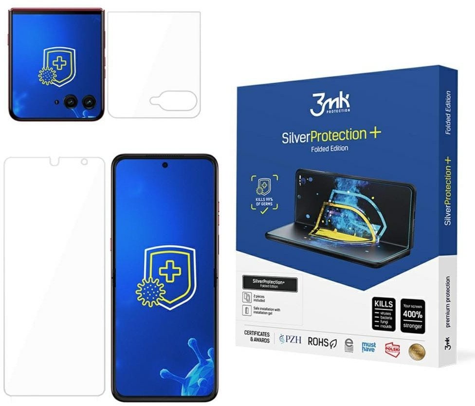 3MK Folia antymikrobowa SilverProtect+ Folded Edition montowana na mokro do Motorola Razr 60 Ultra