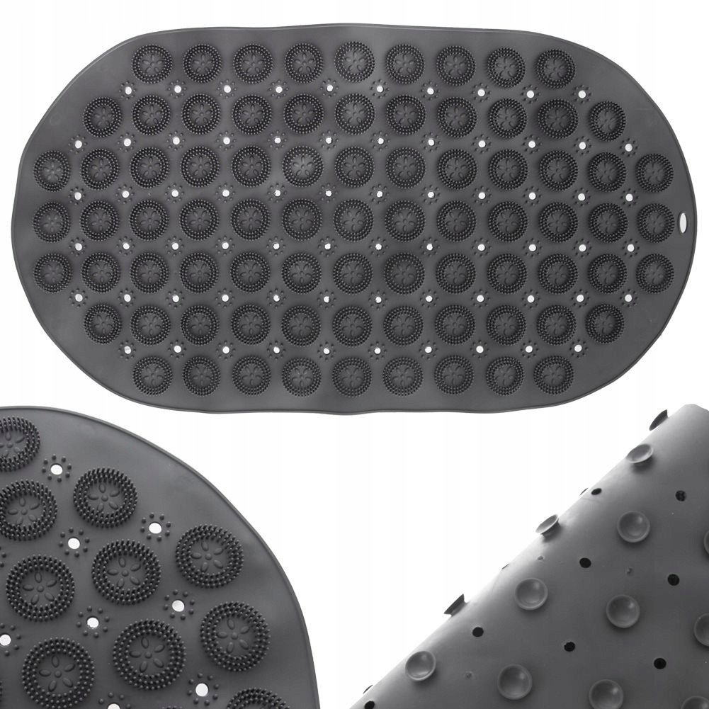 Mata antypoślizgowa pod prysznic szara 68x37 cm