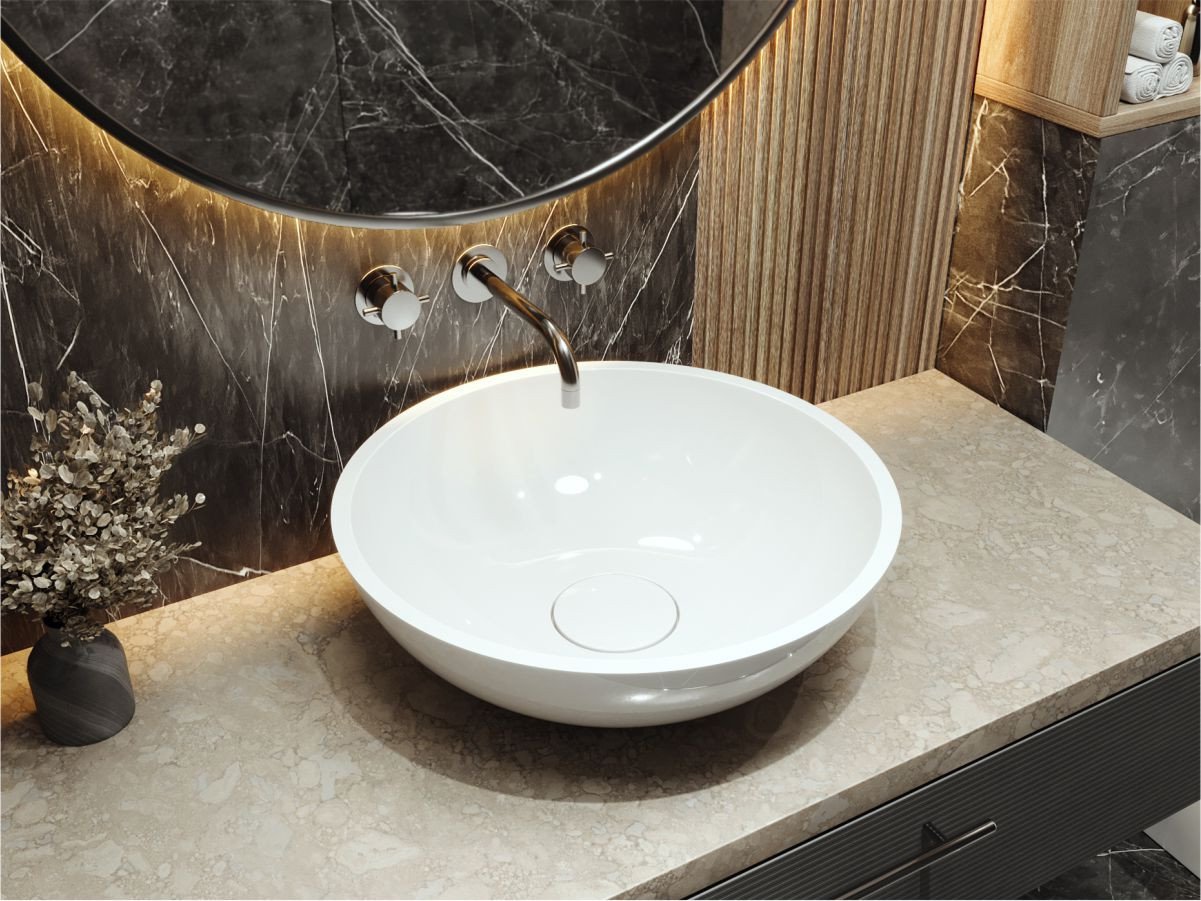 Umywalka nablatowa MIRAGGIO PALERMO 50*50*18 Połysk Biała 0000230