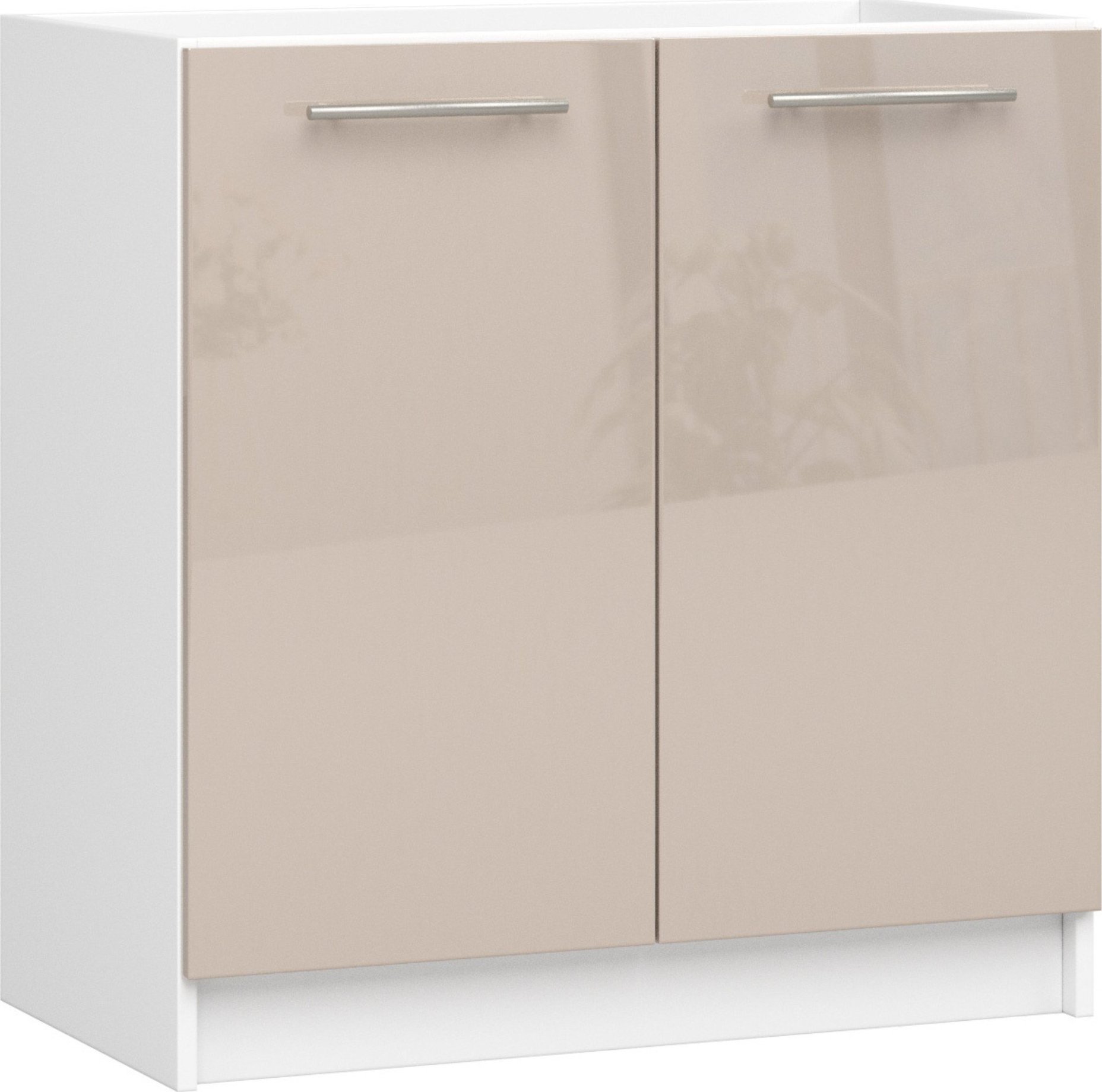 Fabryka Mebli Akord SZAFKA KUCHENNA POD ZLEWOZMYWAK OLIWIA S 80cm BIAŁA-CAPPUCCINO POŁYSK