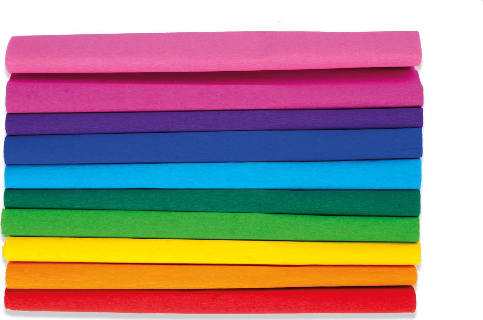 Happy Color Bibuła marszczona 25x200 Tęcza mix 10 rolek