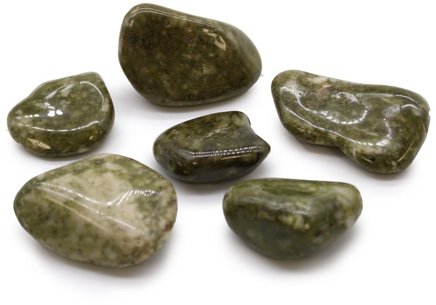 Kamień Afrykański Duży - Epidot Snowflake | 6 sztuk
