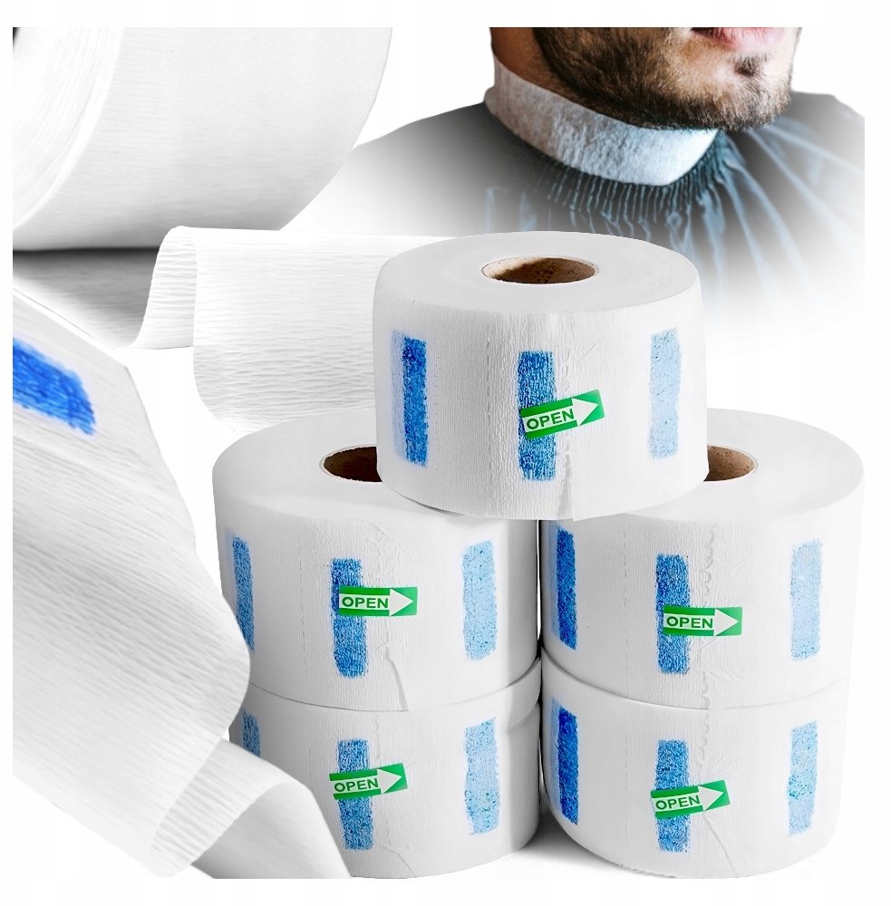 KOŁNIERZYKI FRYZJERSKIE 5 ROLEK 100 SZT KANZA