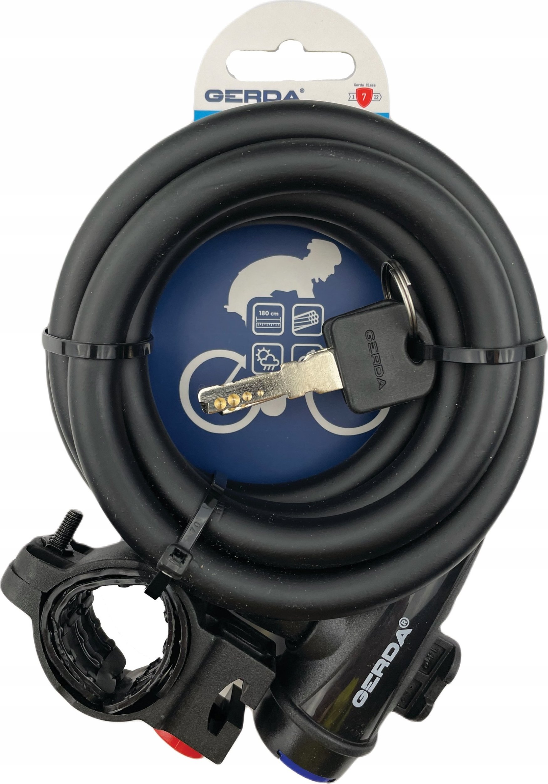 Gerda ZAPIĘCIE ROWEROWE BLOKADA ZABEZPIECZENIE DO ROWERU GERDA FLEX MAX 1800/12T