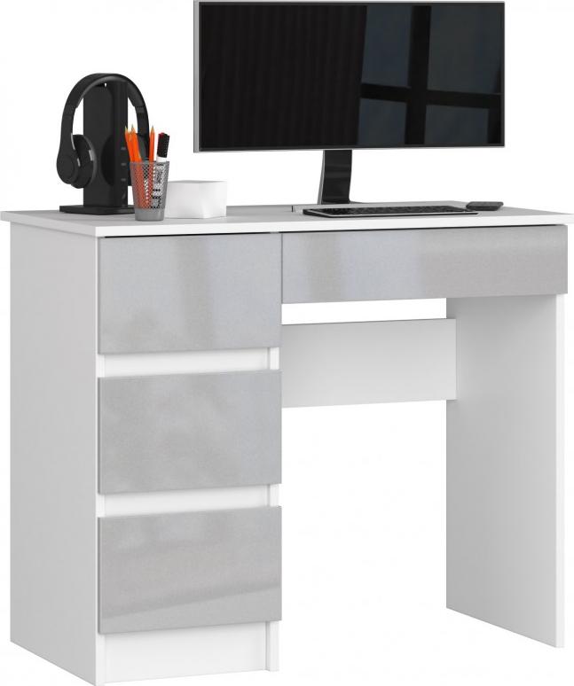Biurko Fabryka Mebli Akord A-7 Srebrne z połyskiem 90 cm x 50 cm