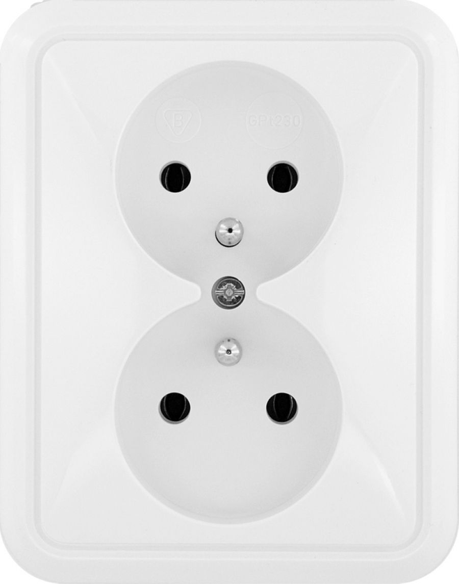 KOS Gniazdo podwójne Cosmo z/u białe (300436)