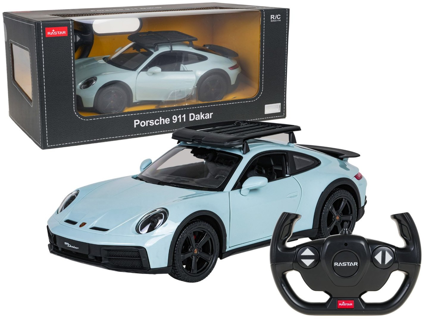 Autko R/C 1:14 Porsche 911 Dakar Miętowy RASTAR