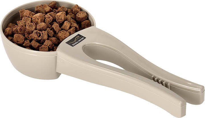 Miarka do suchej lub suszonej karmy z klipsem do zamknięcia worka