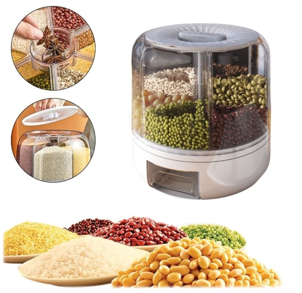 Pojemnik na ŻywnoŚĆ obrotowy 360 na ryŻ kaszĘ ogranizer do duŻy