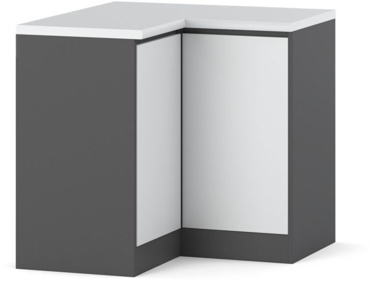 Szafka Kuchenna Stojąca Bella Narożna Z Blatem 90x90 Szary Biały Mat