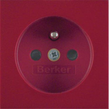 Hager S.1/B.3/B.7 Płytka czołowa gniazda z przesłonami czerwony (3965768962)